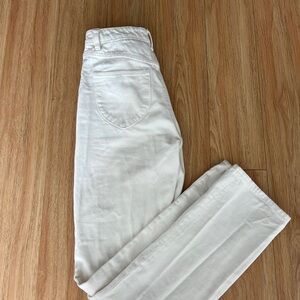 White straight leg jeans